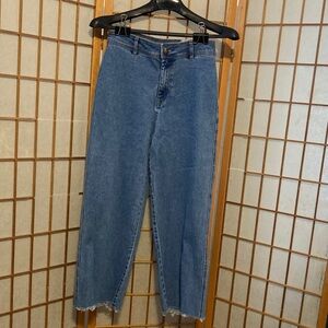 High-Waist Blue Women’s denim Jeans - Classic wide Straight Leg